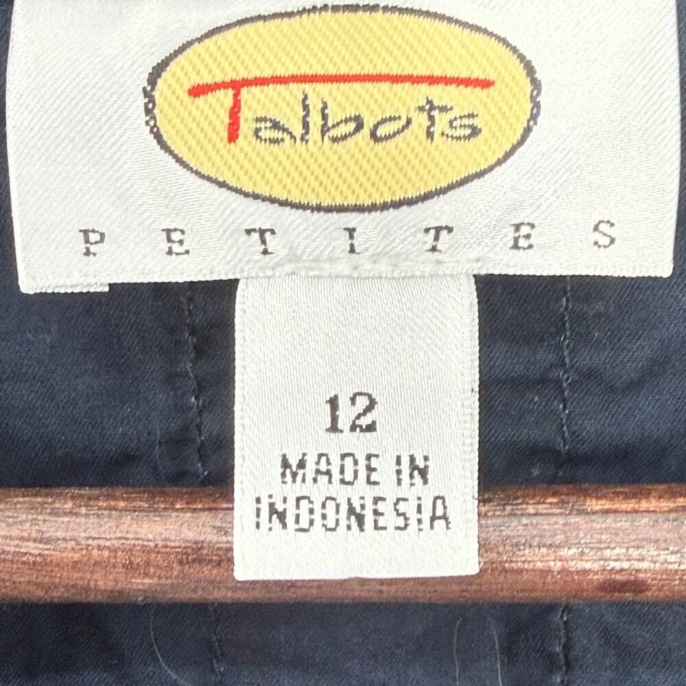 Talbots Petites Navy Utility Jacket 12P - Picture 3 of 4